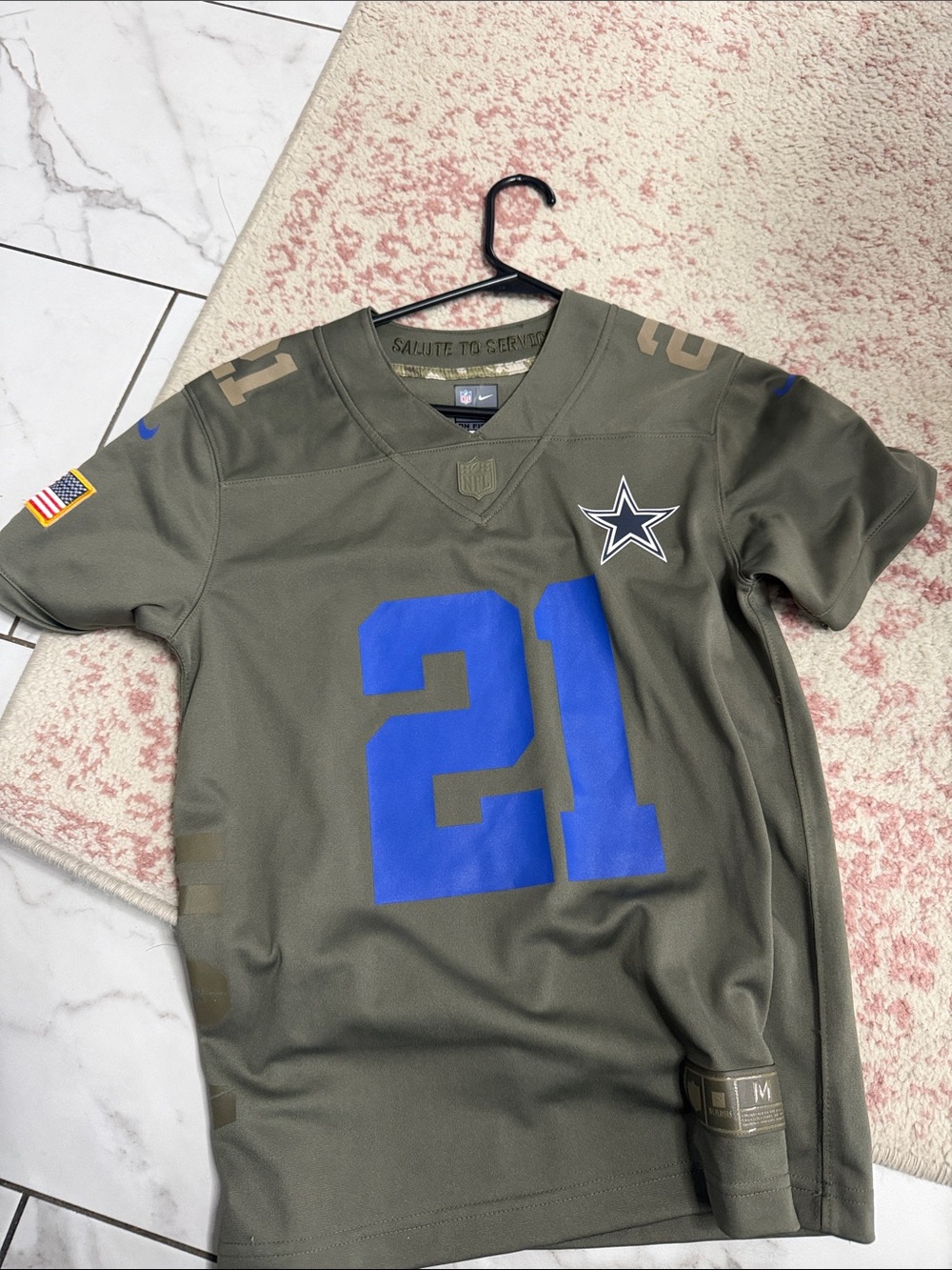 Dallas Cowboys Elliott #21 Salute To Service Jersey Limited Stitched Youth